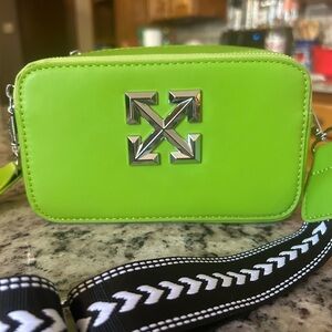Off-White Neon Green Crossbody with Black Strap